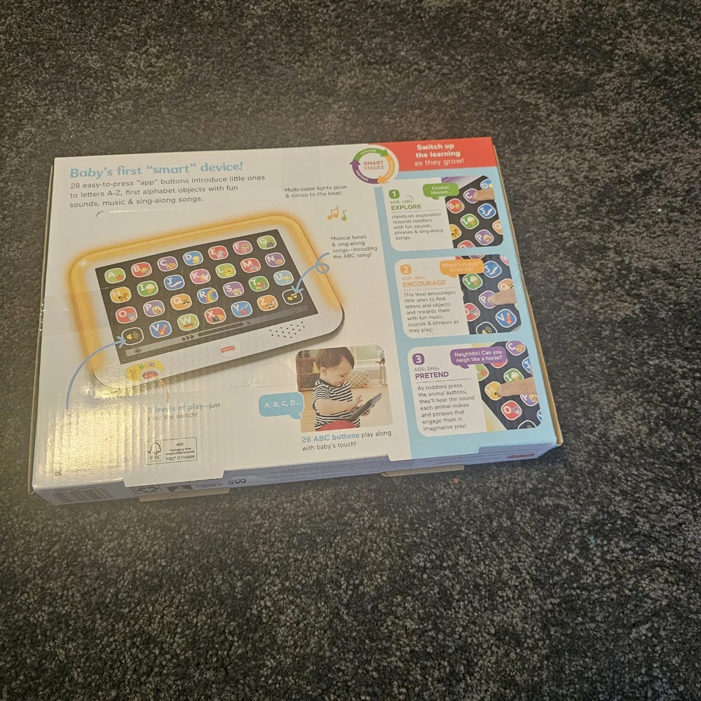 Fisher-Price Light-Up Smart Stages Tablet - White and Blue